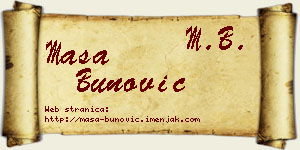 Maša Bunović vizit kartica